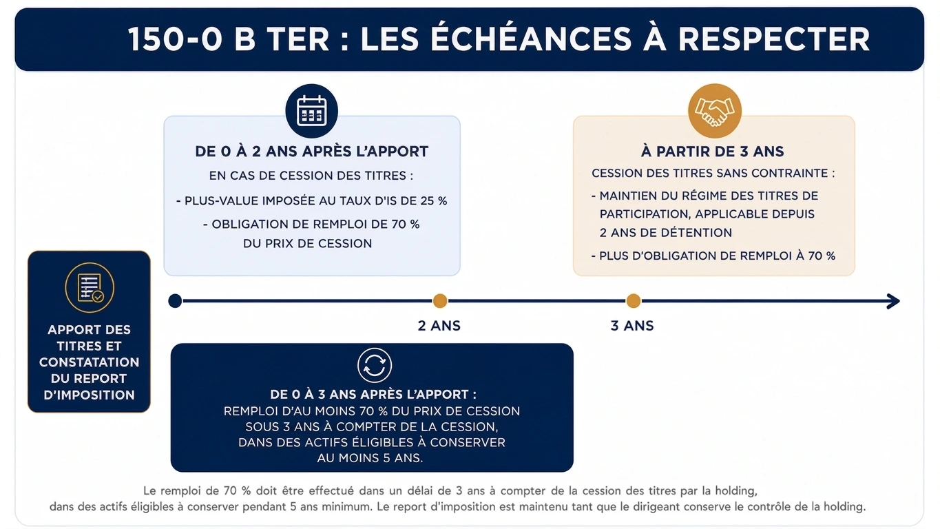 Schéma du mécanisme de l'apport-cession article 150-0 B ter du CGI