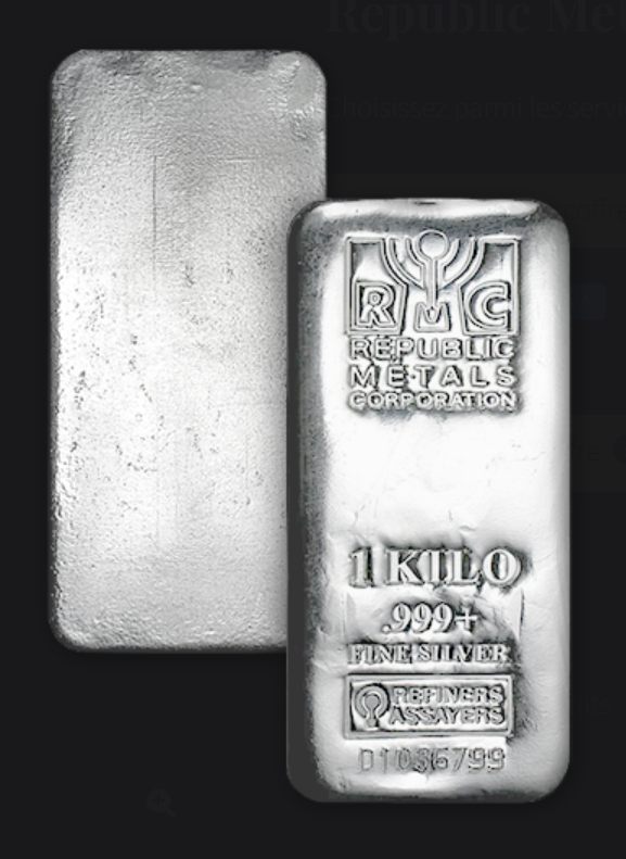 Lingot d'argent 1 kg Royal Canadian Mint 999,0